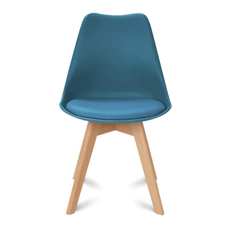 Eetkamerstoel – Stoel – Kuipstoel – Bistrostoel – Beukenhouten Poten – Synthetisch Leder – Comfortabele Foamvulling