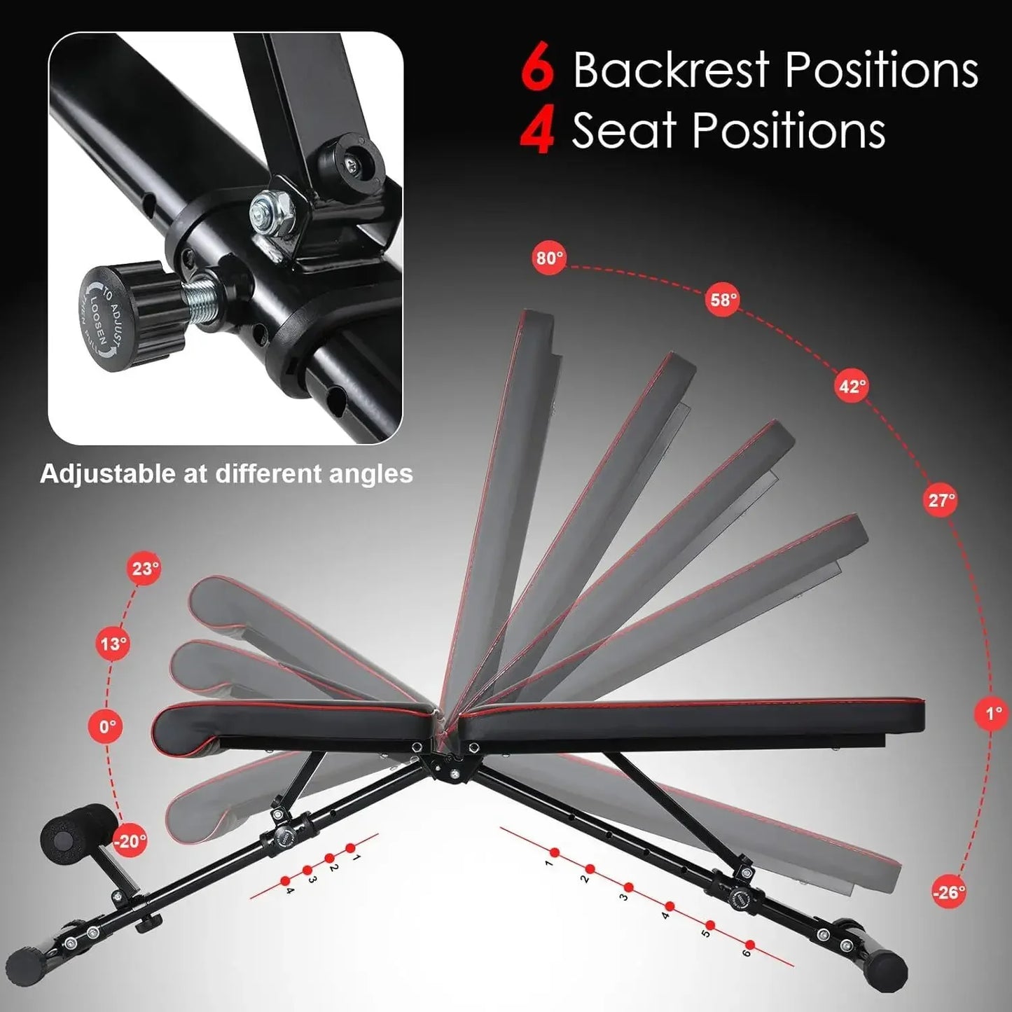 Foldable Weight Bench Adjustable Strength Training Bench for Full Body Workout with Fast Folding,Basic Weight Bench for Home Gym