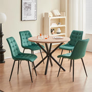 Stoel - Eetkamerstoelen - Set van 4 Fluwelen Eetkamerstoelen - Metalen Poten – Robuust Moderne Comfortabele Stoelen - voor Keuken - Slaapkamer - Woonkamer - Huisdecoratie - 85x46x47cm - Groen
