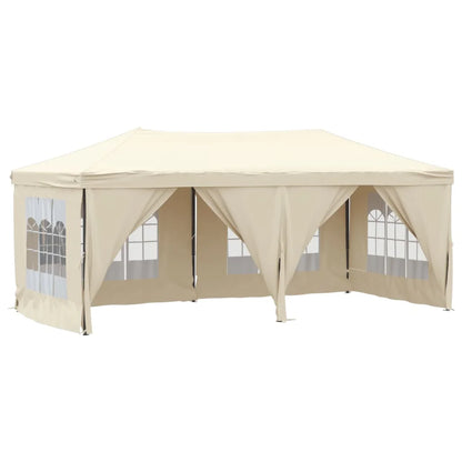 Tuinpaviljoen – Partytent – Draagbare Koepeltent – Opvouwbare Wandtent – Tuinkamer –  UV Bescherming – 210D Oxford Stof – Stalen Frame - 3 x 6 m - Beige