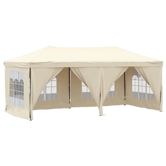 Tuinpaviljoen – Partytent – Draagbare Koepeltent – Opvouwbare Wandtent – Tuinkamer –  UV Bescherming – 210D Oxford Stof – Stalen Frame - 3 x 6 m - Beige