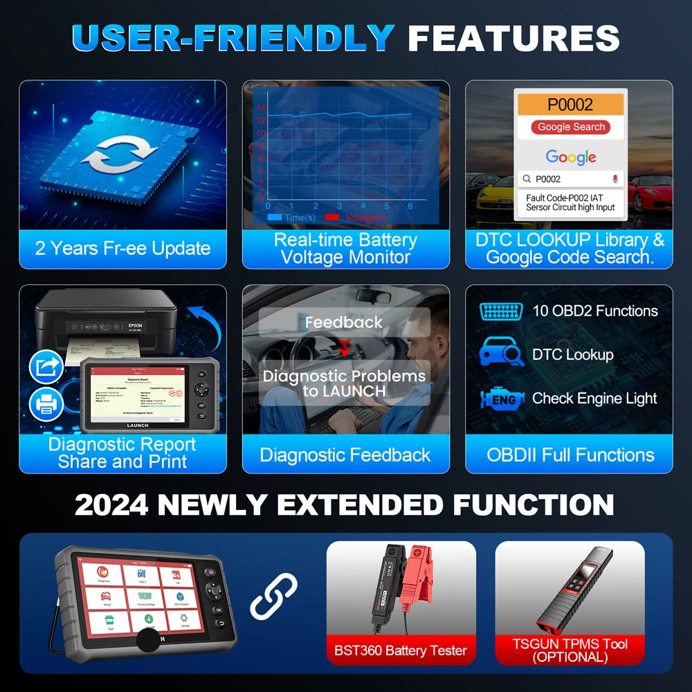 OBD2 Scanner - OBD - Uitleesapparatuur Auto - Diagnosecomputer - Storing Verwijderen - Auto Accessoires - Auto Uitlezen - 32 Reset Services - Systeem Scanner - 7" Touchscreen