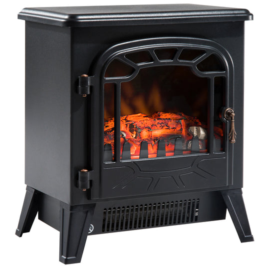 Elektrische Inbouwhaard - fireplace - Elektrische Kachel - Efficiënte Verwarming - Fireplace Heater - Draagbare elektrische open haard - 900W/1800W vlameffect - 36x25,5x41,5cm - Zwart - QUORE
