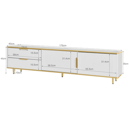 Tv-Kast – Tv-Meubel – Tv-Dressoir – Woonkamerkast – Marmeren Oppervlak – Ruime Lades