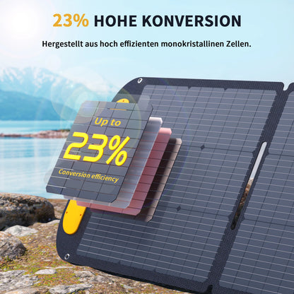 Zonnepaneel - Zonnepaneelset - Draagbaar - Opvouwbare - Waterdict - Outdoor Emergency Backup - voor Thuis - Tenten - Buiten - Kamperen - 220W - IP67 - 19V - 243 x 60 - Geel