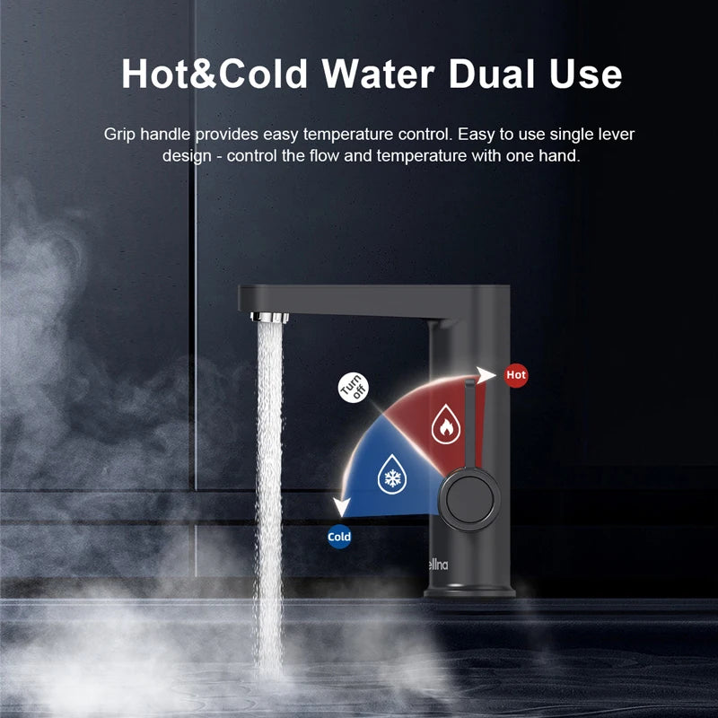 Warm Waterdispenser - Instant Waterkoker Heet Water - Warmwaterdispenser met Digitale Temperatuurweergave - 220V - Mat zwart - QUORE