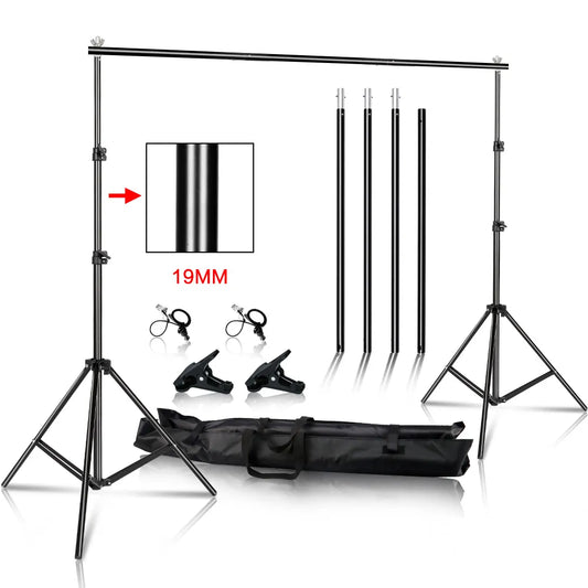 SH Background Stand Support System Photography Studio Backdrop Kit Holder with Carry Bag for Muslins Backdrops,Paper and Canvas - QUORE