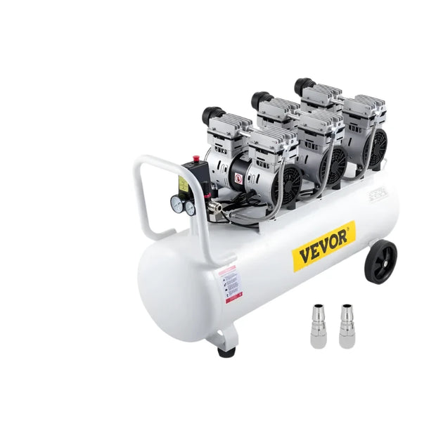 Vevor - Silent Compressor - Low Noise Compressor - Air Compressor - 100L 2.2KW - with Twin Pressure Gauge Safe Solenoid Valve 3PK 22 Gallon