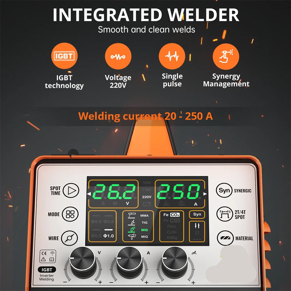 Lasmachine – MIG Lasser – TIG Lasser – MMA Lasser – Compact – 15-250 Ampère – Multi-Inzetbaar