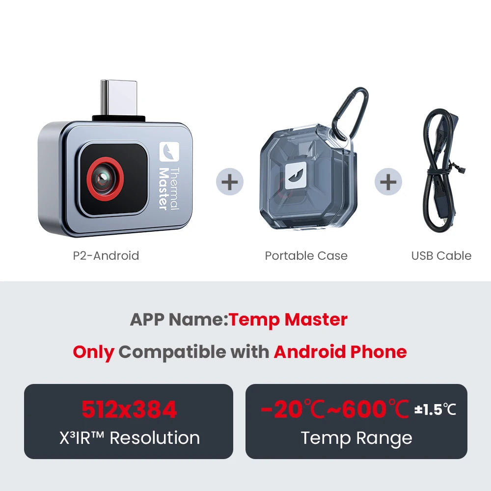 Thermische Camera – Warmtebeeldcamera – Infraroodcamera – Temperatuurmeter – Thermografische Camera – 256×192 Resolutie – 15x Inzoomen - Android