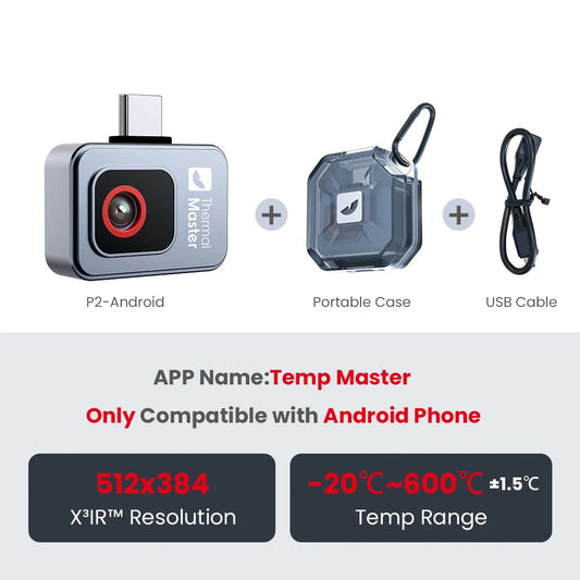 Thermische Camera – Warmtebeeldcamera – Infraroodcamera – Temperatuurmeter – Thermografische Camera – 256×192 Resolutie – 15x Inzoomen - Android
