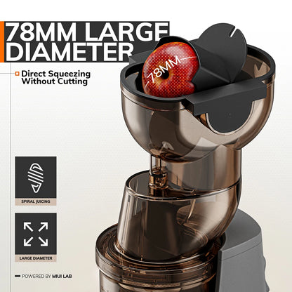Slow Juicer - Sapcentrifuge - Cold Press - Kitchen - voor Groenten en Fruit - Grote Vulopening - 60RPM - 3 Snelheden - 1200 Watt - Stainless Steel Sieve - Automatische Pulpuitstoot - Koude Pers - Makkelijk te Reinigen - Parelwit