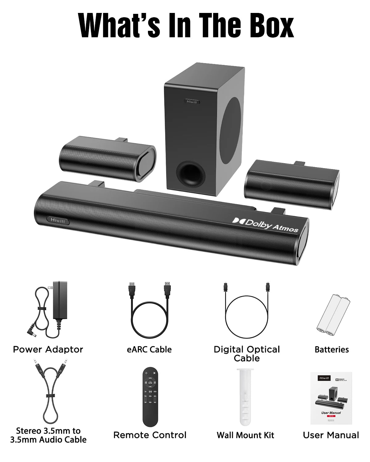 Soundbar – Draadloze Speaker – Home Cinema Geluid – 5,25 Inch Subwoofer – Aluminium-Magnesium Drivers