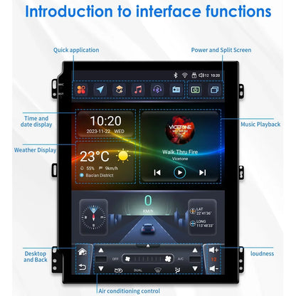 Hizpo 9.7 Inch  2 Din Car Radio for For Ford Fiesta MK7 2009 - 2016 Tesla Style CarPlay Android Auto GPS Navigation BT WIFI 4G