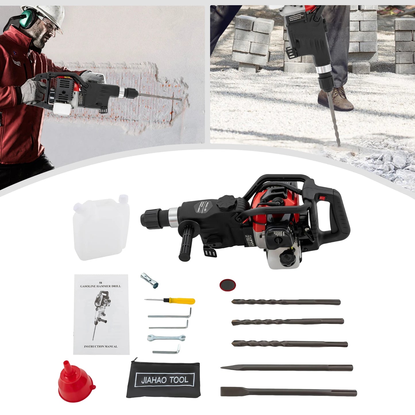 Afbraamhamer – Sloophamer – Breekhamer – Boorhamer – Slaghamer – 1000W Motor – 30 Joule Impactenergie