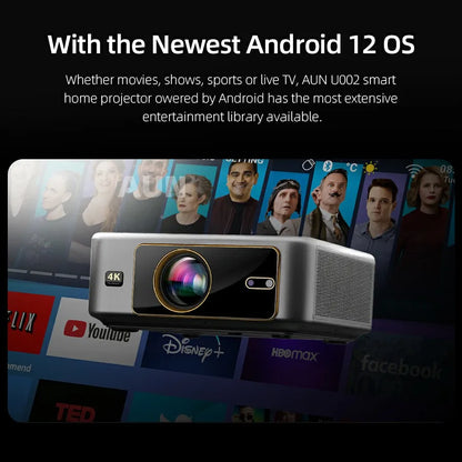 Projector – Beamer – Mini Beamer – Video Projector – Home Cinema – Android LED – Full HD 1080P & 4K Ondersteuning – Wifi & Autofocus - QUORE