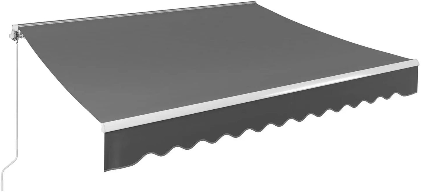 Luifel Zonnescherm - Terrasscherm - Zonneluifel - Handmatig - Uitschuifbaar - 300x250cm – Grijs Zonnescherm met UV50+ Bescherming – Vouwbaar en Weerbestendig
