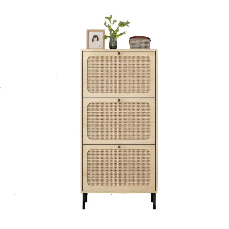 Schoenenkast – Schoenopberger – Schoenenrek – Schoenenmeubel – Rattan Decor – Verstelbare Planken – Krasbestendig Melamine - QUORE