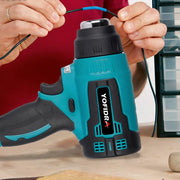 Yofrida Heteluchtpistool - Verf afbrander - 2000W - temperatuurstanden – Stationair - functie - Ophangbeugel - Inclusief - 2 batterijen - Koffer - Hot air gun - QUORE