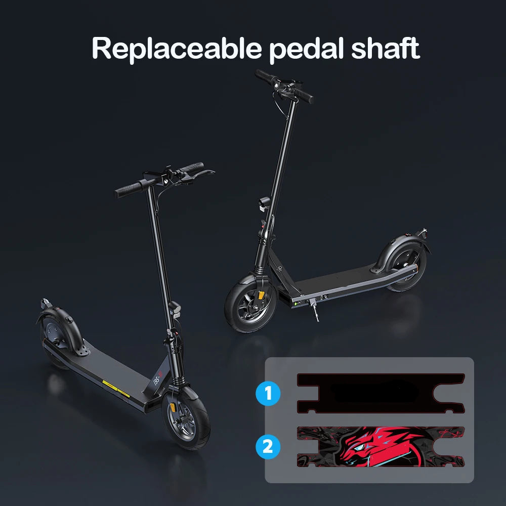 Scooter - Elektrische Step - E-Scooter - Opvouwbare - met LED-koplampen - Achterlichten - Vervangbare Pedaalas - LCD-scherm - 10Ah - 500W - 20-35km/h - 115 x 44 x 115 cm - Zwart