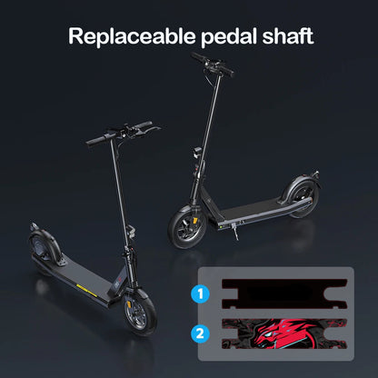 Scooter - Elektrische Step - E-Scooter - Opvouwbare - met LED-koplampen - Achterlichten - Vervangbare Pedaalas - LCD-scherm - 10Ah - 500W - 20-35km/h - 115 x 44 x 115 cm - Zwart