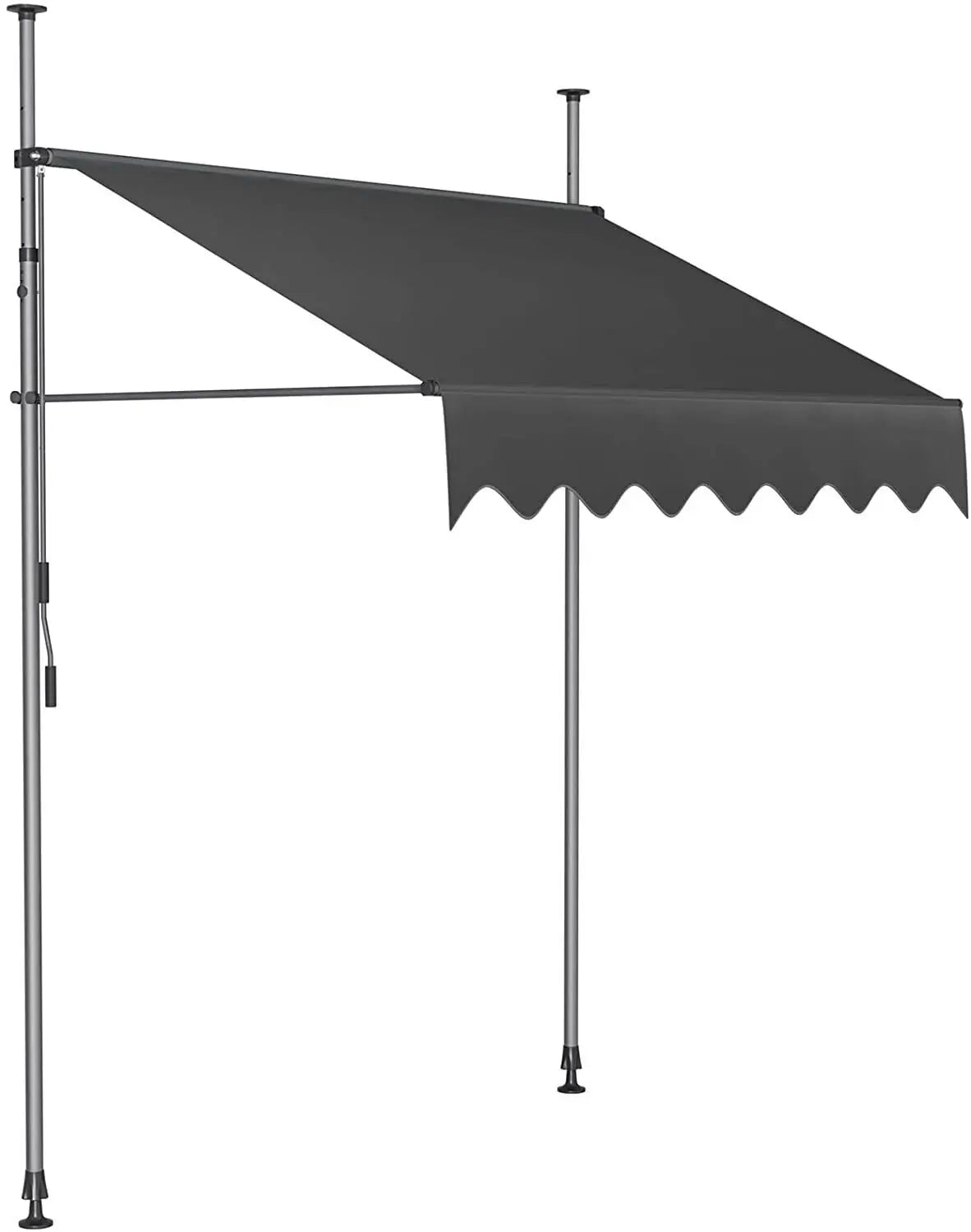 Klemluifel - Zonneluifel - Balkonluifel - Terras-luifel - UV- en Waterbestendig - Aluminium Frame - Handzwengel - Buiten - 400x120 cm - voor Balkon - Tuin - en Terras - Grijs