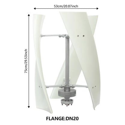 Windturbine – Verticale Windmolen – Windgenerator – Aerogenerator – Energieopwekker – 100W Vermogen – Stil Geluidsniveau - QUORE
