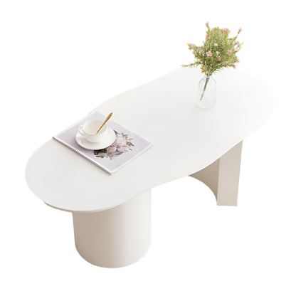 Salontafel – Woonkamertafel – Tafel – Koffietafel – Hoogwaardig MDF – Onregelmatig Modern Ontwerp – Stevige Constructie - 100 x 50 x 40.5 cm - Wit - QUORE
