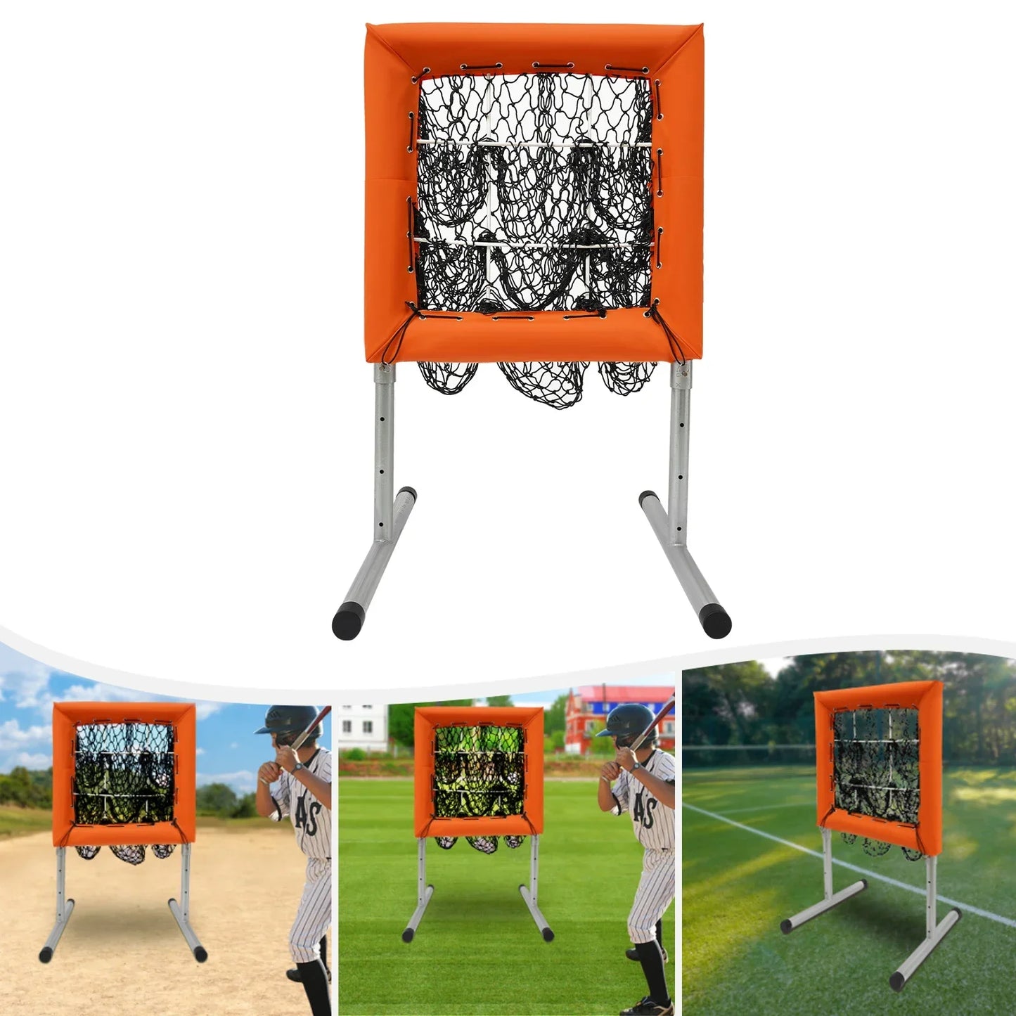 Honkbalkooi-Net – Trainingsnet – Werpnet – Honkbalnet – Softball Net – Verstelbare Hoogte 70-120 Cm – Stalen Frame