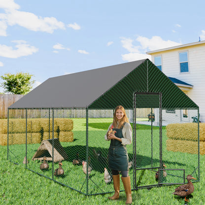 Kippenren – Pluimveren – Buitenren – Dierenren – Geheime Ren – Extra Groot – Stevig Metalen Frame – UV-Bestendige Oxford Doek