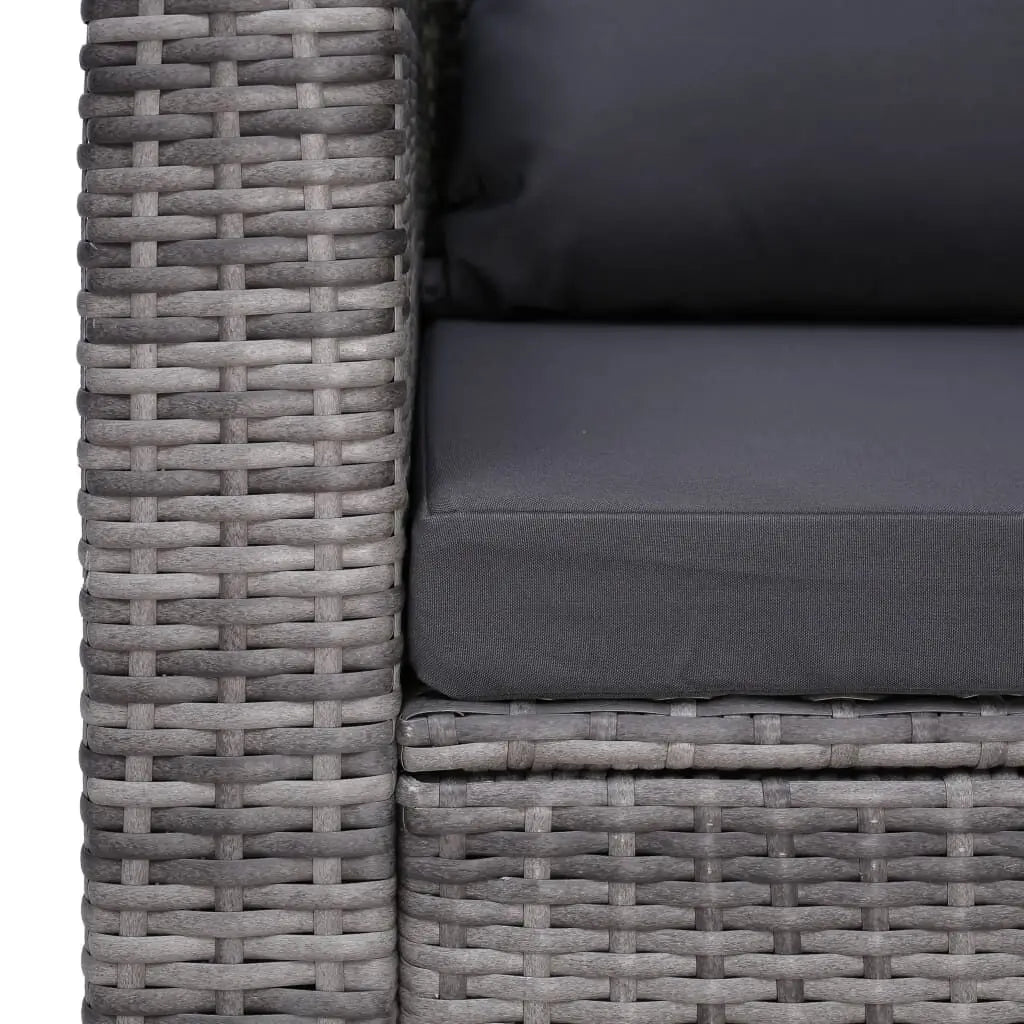 Tuinstoel – Geweven Tuinstoel – Outdoor Stoel – Balkonstoel – Weerbestendig – Lichtgewicht – Met Afneembare Kussens - 80 x 72 x 63 cm - Grijs