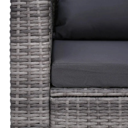 Tuinstoel – Geweven Tuinstoel – Outdoor Stoel – Balkonstoel – Weerbestendig – Lichtgewicht – Met Afneembare Kussens - 80 x 72 x 63 cm - Grijs