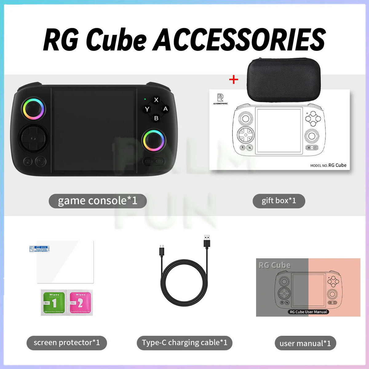 ANBERNIC RG Cube Retro Handheld Game Console 3.95 Inch Touch Screen 720*720 Android 13 Bluetooth WIFI Portable Video Player - QUORE
