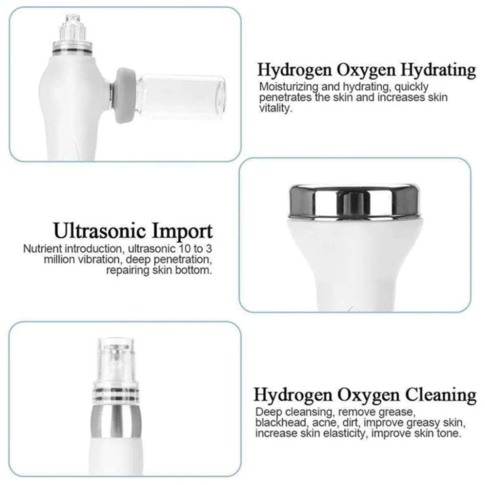 Hydro Dermabrasie Machine – Microdermabrasie Apparaat – Huidverzorging Apparaat – Gezichtsreiniging Machine – LED Lichttherapie – 6-in-1 Multifunctioneel – ABS Kunststof, EU Stekker - QUORE