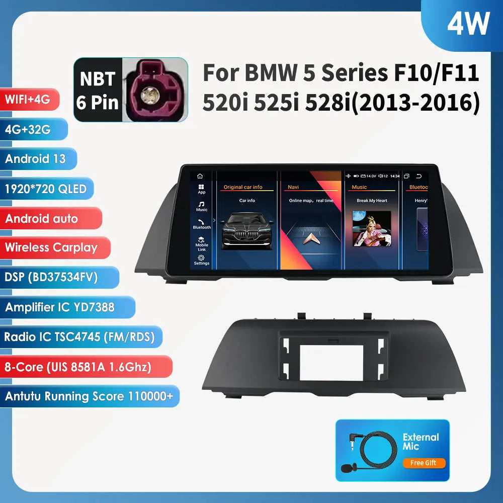 Android Autospeler – Multimedia Speler – Navigatiesysteem – Carplay Radio – GPS Touchscreen – 10,25 Inch Scherm – Android 13 Systeem – 4 GB RAM 128 GB Opslag