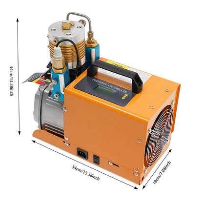 Luchtcompressor – Compressor – Luchtpomp - Airpress Compressor - Elektrische Compressor – Oppompen – Industrieel – 2800 RPM - 1800 W Motor – 40 Mpa Max Druk-  220V - Oranje