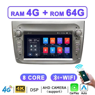 Autoradio – Auto Radio – Car Radio – Multimedia Speler – 2 DIN – Android 14 – Draadloos CarPlay – 7 Inch Touchscreen – Bluetooth – 4G LTE