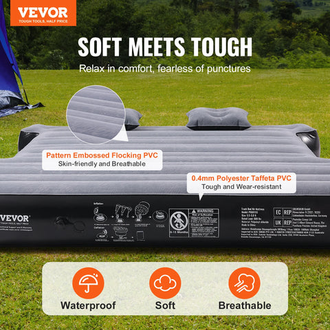 VEVOR Comfortabel Opblaasbaar Matras voor Auto - Inclusief Elektrische Luchtpomp - Ideaal voor Camping - Transporttas Inbegrepen - QUORE