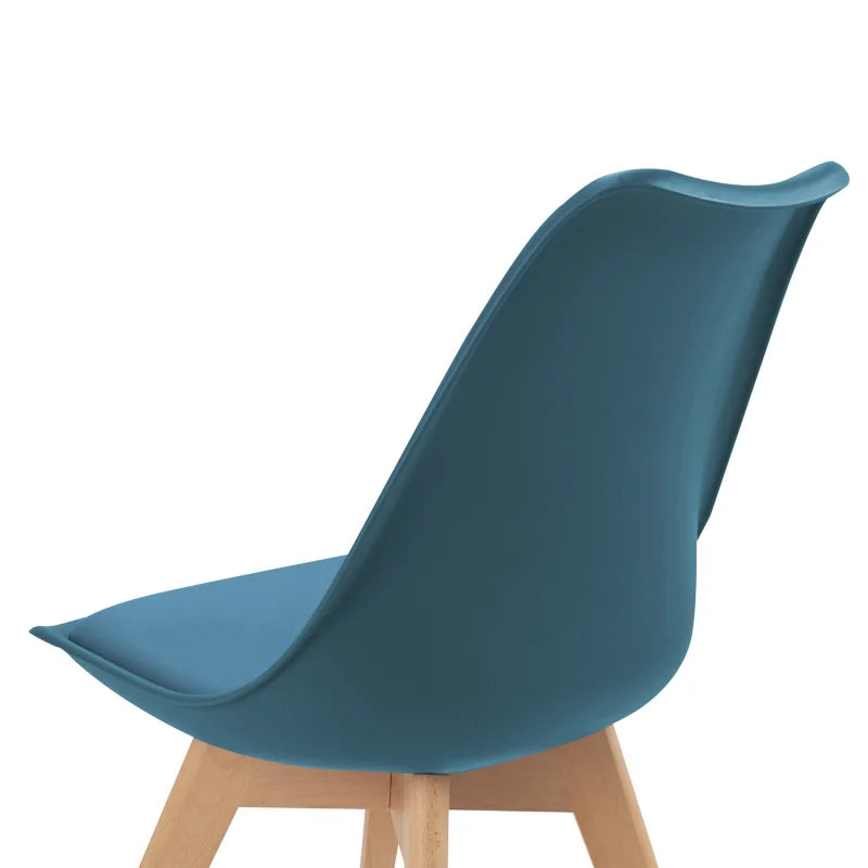 Eetkamerstoel – Stoel – Kuipstoel – Bistrostoel – Beukenhouten Poten – Synthetisch Leder – Comfortabele Foamvulling