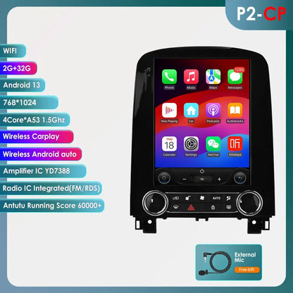 9,7” Multimediasysteem – 2DIN Autoradio – Multimedia Speler – GPS Navigatie – CarPlay Android Auto – Android 13 OS – 4G-LTE Connectiviteit – Tesla Stijl Design