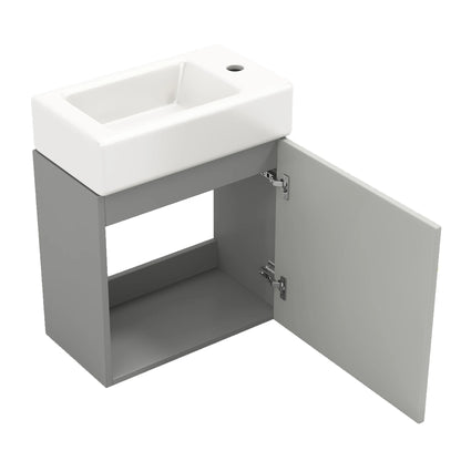Wastafelmeubel – Badkamermeubel – Onderkast – Badmeubel – Keramische Wastafel – Massief Hout – Soft-Close Scharnier