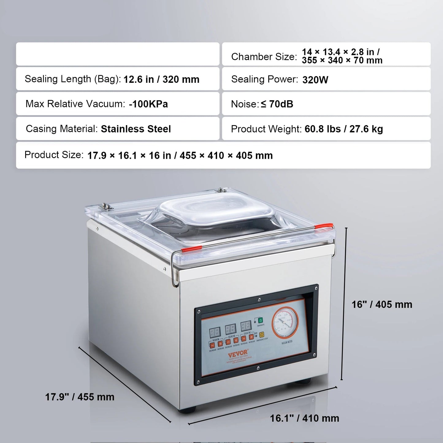 Chamber Vacuum Sealer – Vacuümapparaat – Vacumeermachine – Vakuum Sealer – Vacuumzakken – Krachtige Zuigkracht – Ruime Kamer - QUORE