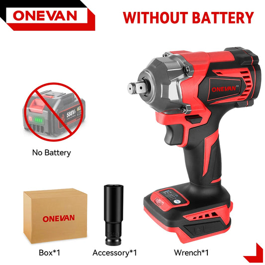ONEVAN 21V Brushless Electric Impact Wrench 1200 N.m DTW500 Cordless Wrench Electric Screwdriver Power Tool For Makita Battery