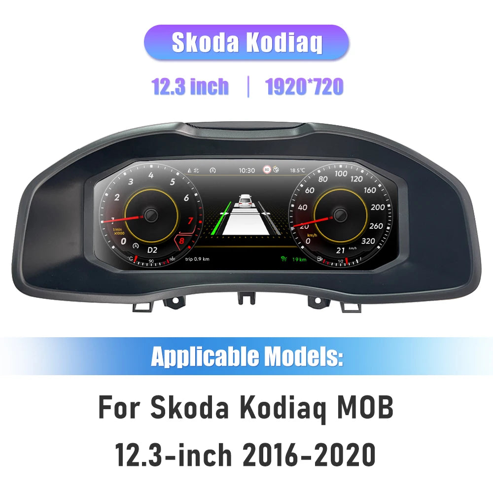 Digitaal Dashboard – LCD Display – Instrumentenpaneel – Cockpitpaneel – Auto Dashboard – 12,3 Inch HD IPS Scherm – Plug & Play Installatie – Geschikt Voor Octavia 08-13