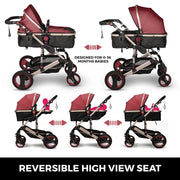 Kinderwagen - Wandelwagen - Buggy - Wandelwagen 3 in 1 - Wandelwagens - Luxe - Draagbaar - Voor Pasgeboren Baby Bassinet Kinderwagen - Goud