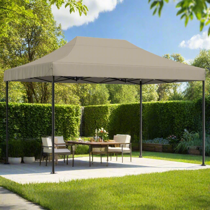 Opvouwbare Partytent – Tuinpaviljoen – Partytent – Tuientent – Feesttent – Kampeertent – Beschuttende Tent – 410x279x315 Cm – Waterdicht Oxford Polyester – Stalen Frame - Bruin
