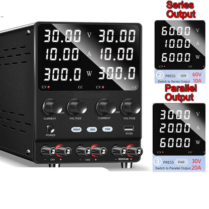 Labvoeding - Laboratorium Voeding - Power Supply - Powerbank - 30V 10A - 220V - Dual Output - Instelbare - Dubbele Uitgang – Precisie DC Voeding voor Elektronica & Testopstellingen