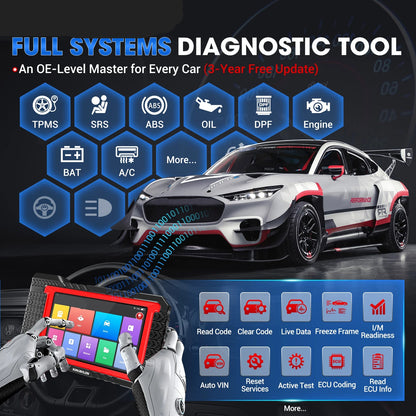 OBD2 Scanner – Auto Uitleesapparaat – Diagnoseapparaat – Foutcode Lezer – Uitleesapparaat – 7 Inch Touchscreen – 31+ Resetfuncties