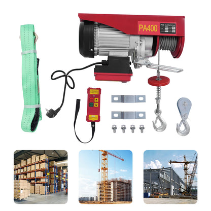 Elektrische Takel – Elektrische Kraan – Hefmachine – Takelset – Hijskraan – Rood – 850W Krachtige Motor – Draadloze Afstandsbediening Tot 80 Meter