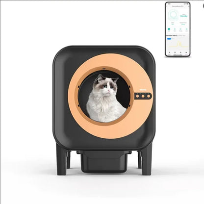 Automatische Kattenbak – Slimme Kattenbak – Zelfreinigende Kattenbak – Elektrische Kattenbak – Grote Kapaciteit Kattenbak – App Bediening – Geurcontrole Met Bewegingssensor